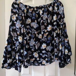 Off shoulder floral blouse